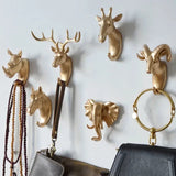 Wall Mounted Hooks Animal Head Rack Coat Caps Wall Hanger Horse Giraffe Elk Elephant Hooks Decorative Decor Bathroom Accessories Aimak Store