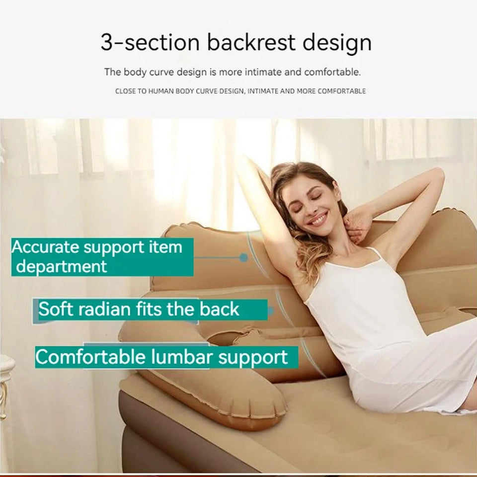 2 Persons Inflatable Mattress Camping Folding Home Indoor Outdoor Air Cushion 48cm High Bed Lazy Laying Soft Skin-friendly Aimak Store