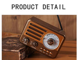 Retro Wireless Bluetooth Speaker Vintage  FM Radio Receiver Rechargeable HIFI Sterero Mp3 PlayerSUPPORT USB/SD/TF Aimak Store