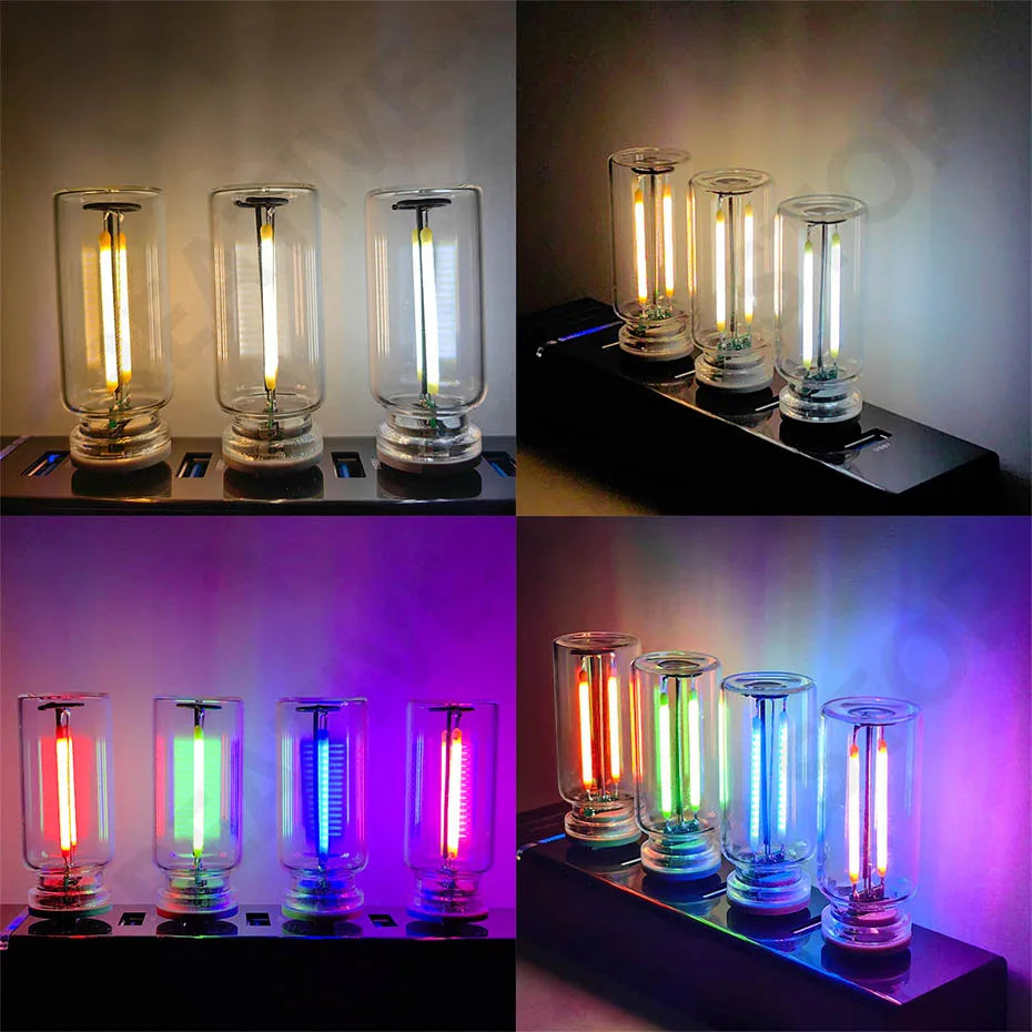 USB Touch Control LED Night Light Atmosphere Light Edison Bulb Incandescent Lamp LED Filament Light Bulb Bedroom Decoration Aimak Store