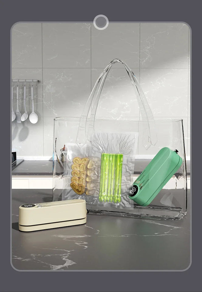 BIESUO Mini Wireless Fully Automatic Vacuum Sealing Machine Household Small Portable Food Packaging Plastic Sealing Machine Aimak Store