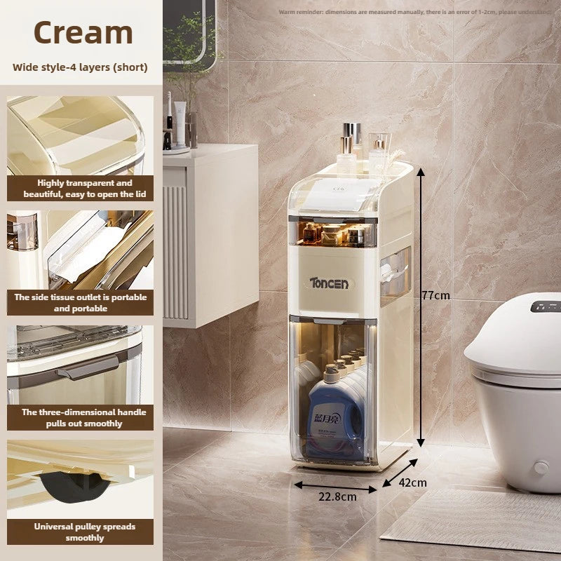 Bathroom crevice wardrobe storage cabinet, bathroom shelf, bathroom toilet storage cabinet, toilet side storage cabinet Aimak Store