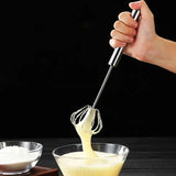Semi Automatic Mixer Whisk Egg Beater Stainless Steel Manual Hand Mixer Self-Turning Cream Utensils Kitchen Mixer Egg Tools Aimak Store