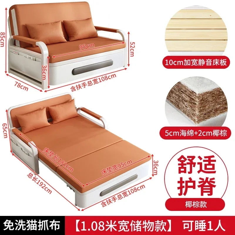 2025 New 1.2 Multi functional single double bed room sofa bed folding dual-use Internet new living room On Sale Aimak Store