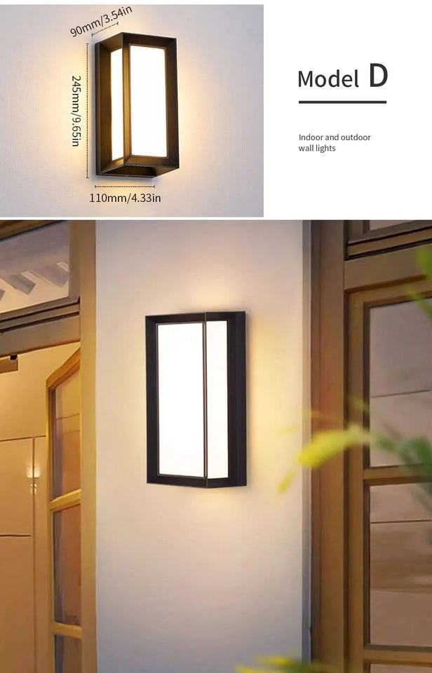 LED Outdoor Wall Light Wall Lamp Motion Sensor 85-265V 16W10W Waterproof Modern Indoor Home Balcony Path Porch Garden Decoration Aimak Store