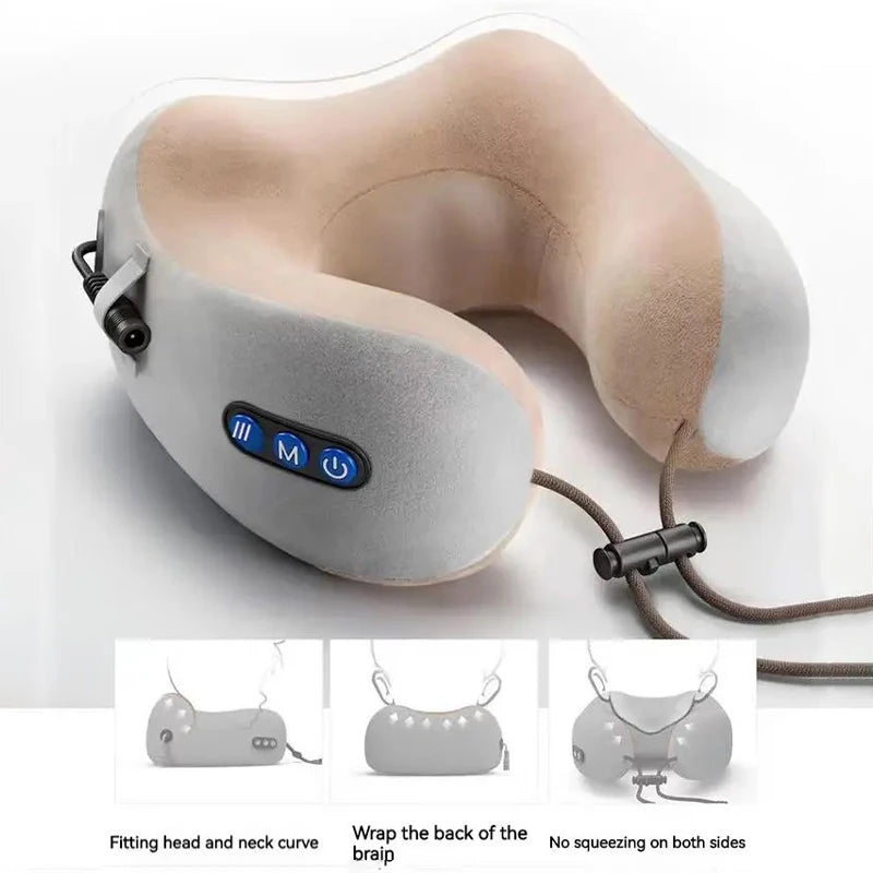 Electric Neck Massage Pillow U-shaped and Fits the Neck Adjustable Heating to Massage and Relax Durable Memory Cotton Aimak Store