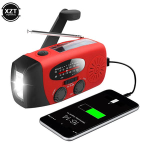 Portable Radio AM/FM/WB Solar Hand Crank Generator LED Lighting Multifunctional Audio Receiver Outdoor Emergency Tools Aimak Store