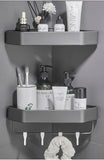 Bathroom Shelf Corner Space Aluminum Bathroom Triangle Basket Shower Room Storage Rack Wall Mounted Black/Matte/Grey Aimak Store