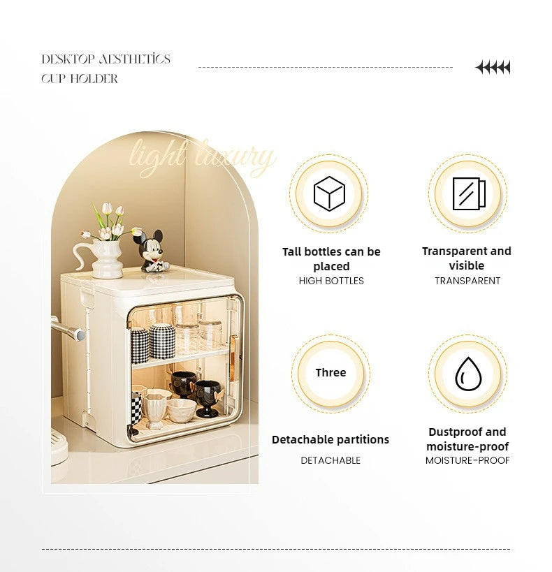 Dustproof Cup Storage Rack Desktop Tea Cup Holder Water Cups Holder Tea Set Storage Box Coffee Mug organizer Aimak Store