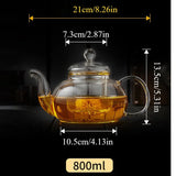400ml/1000ml Heat-resistant Glass Tea Pot Flower Kettle Kung Fu Teawear Set Tea Strainer Infuser Puer Oolong Barley Pot Teaware Aimak Store