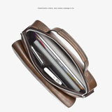 Men'S Briefcase Shoulder Business Square Tote PU Leather Cross Handbag Messenger Crossbody Square Side Phone Pouch Hand Bag Male Aimak Store