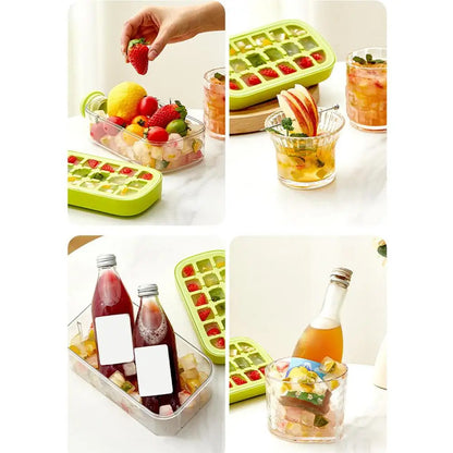 Portable  Silicone Freezer Ice Trays zero-contact pressure ice cube mold Whiskey Ice Cream Silicone Water Bottle Ice Cube Maker