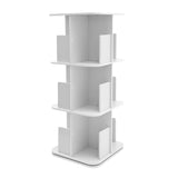 Bymaocar 360° Rotating Bookshelf, 3 Tier Standing Bookcase, Small Corner Bookcase White For Bedrooms/Living Rooms Aimak Store