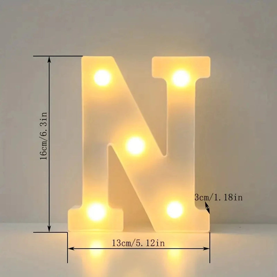 1pc White Decorative Led Light Up 6.3'' Number Letters Sign Night Lights Marquee For Home Wedding Party Birthday Christmas Decor Aimak Store
