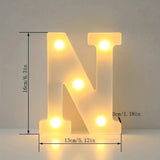 1pc White Decorative Led Light Up 6.3'' Number Letters Sign Night Lights Marquee For Home Wedding Party Birthday Christmas Decor Aimak Store