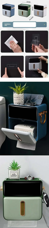 Paper Towel Toilet Paper Holder Waterproof Tissue Box Wall Mount Storage Shelf Rack Paper Storage Box Bathroom Accessories Aimak Store