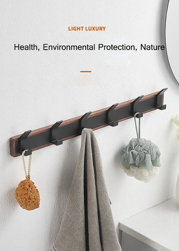 Walnut Coat Wall Hook Wall Hanging Coat Rack for Bathroom Kitchen Bedroom Hallway Wall Hooks Coat Clothes Holder Aimak Store
