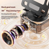 360° Rotation Foldable Desk Tablet Stand Holder Table Smartphone Mount with Wireless Bluetooth Speaker Stereo USB Sound Box Aimak Store