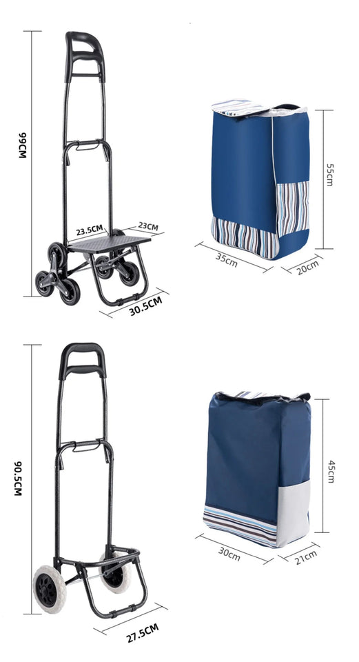 Light Grocery Shopping Trolley Household Climbing Stairs Folding Trailer Outdoor Travel Hand Pull Shopping Cart Aimak Store