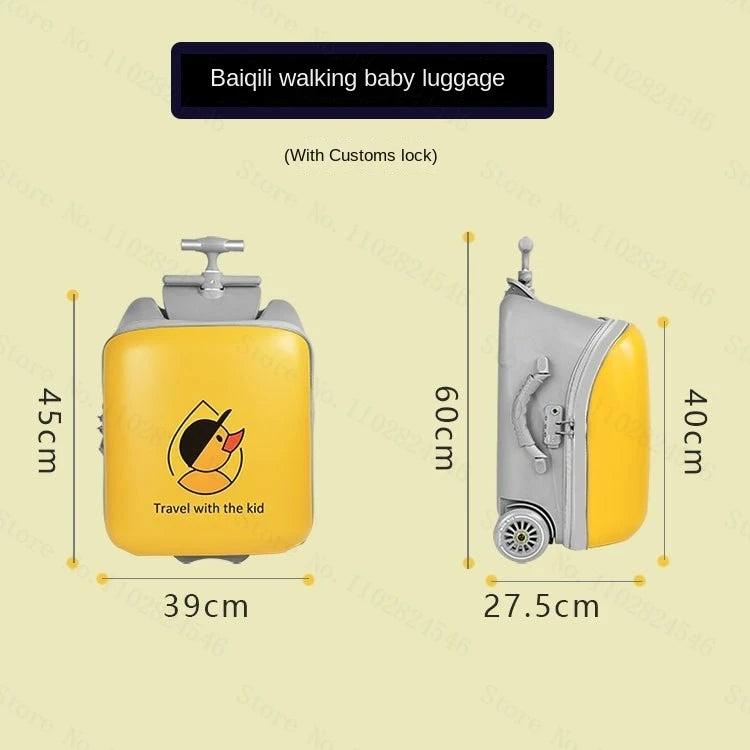Fashion Cute Pony Cartoon Trolley Case Sit Travel bags for Children 24" Rolling Luggage Spinner Suitcase Wheels Yellow Duck 20" Aimak Store