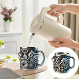Funny V8 V6 Engines Design Tea Cup Coffee Mug Handmade Engines Stainless Steel Resin Large Capacity Coffee Cup Aimak Store