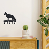 1pc German Shepherd Key Rack Dog Leash Hanger - 9 inch/ 6 inch Wide Metal Wall Art Wall hanging Towel Rack Coat Home Decor Aimak Store