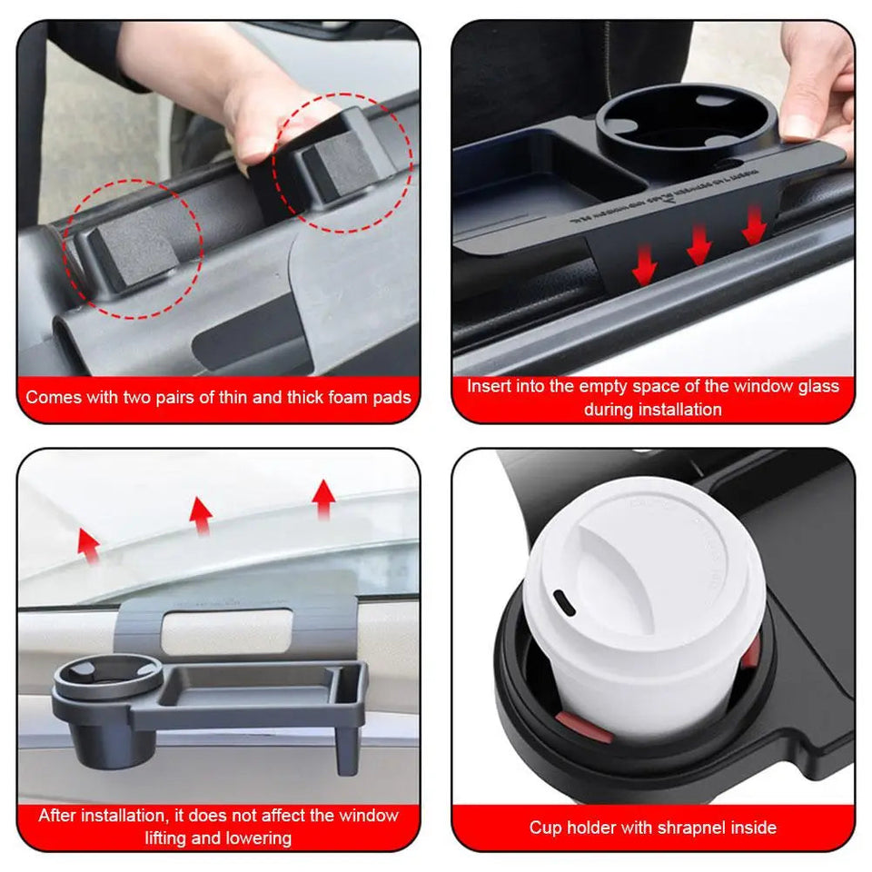 Car Organizer Box With Cup Holder Drink Holder Side Door Window Phone Slot Hanging Storage Rack For Vehicle Interior Accessories Aimak Store