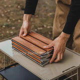 Camping Folding Shelf Outdoor Garden Wood Coffee Table Portable Lightweight Storage Rack Picnic Tourist Adjustable Shell Table Aimak Store