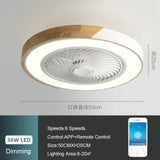 Ceiling Fan Light Lamp 52CM 220V APP +Remote 6th gear Control Fans Bedroom Dining Room Wood Ceiling Fan With Lights Ceiling Fan Aimak Store
