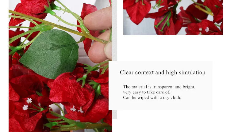 Bougainvillea Artificial Flower Silk Fake Flower Wedding Home Decor Garden Engineering Landscaping Plants Garland Flower Wall Aimak Store