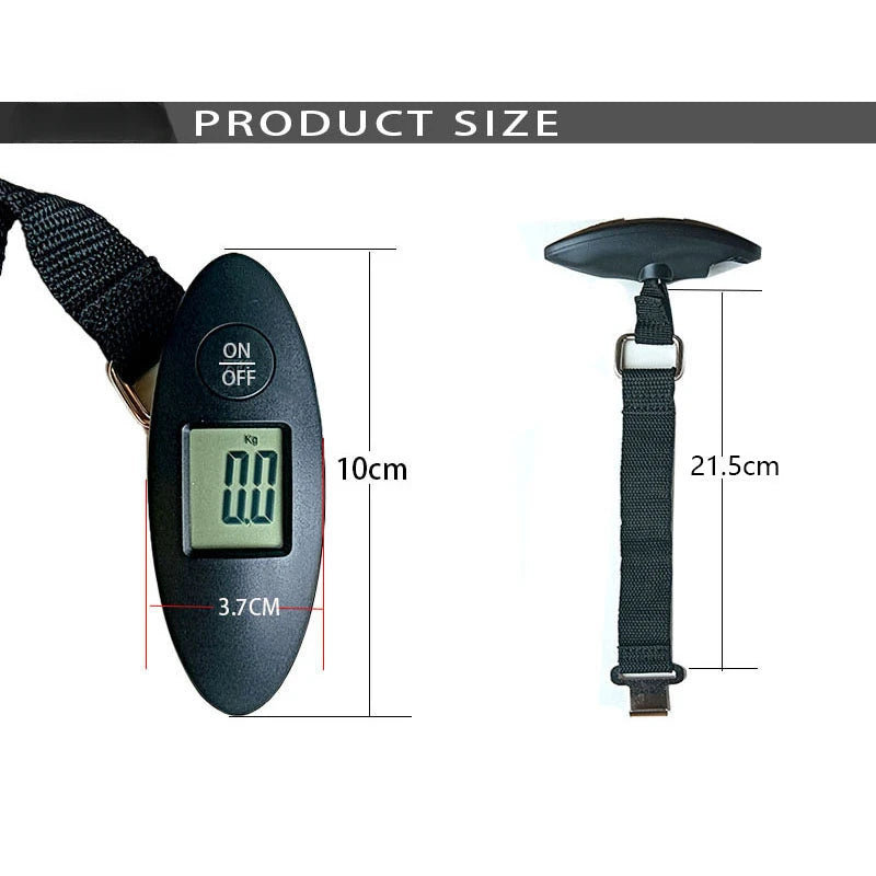 40kg/100g Digital Electronic Luggage Scale Portable Suitcase Scale Travel Bag Weighting Fish Hook Hanging Scale（Without Battery） Aimak Store