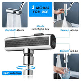 Kitchen Faucet Waterfall Outlet Splash Proof Universal 360° Rotating Bubbler 3 Modes Multifunctional Water Tap Nozzle Extension Aimak Store