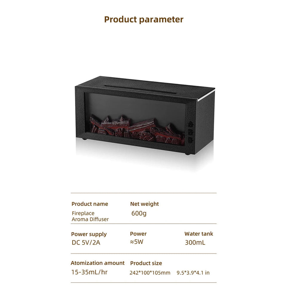 Air Humidifier Essential Oil Diffuser Flame Aroma Humidifier Home Room Fragrance Diffuser with Night Light Aromatherapy Diffuser Aimak Store