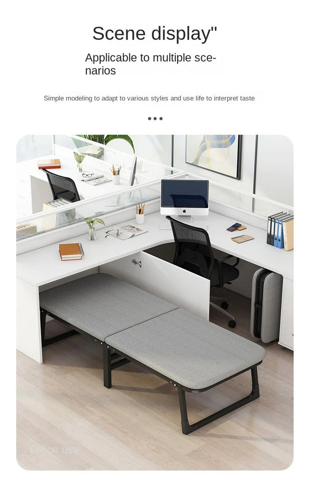 Upholstered Folding Bed Office Lunch Break Sheet People Home Nap Bed Dormitory Simple Bed Reinforcement Escort Hard Board Bed Aimak Store