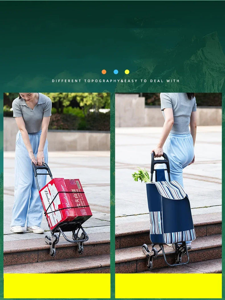 Light Grocery Shopping Trolley Household Climbing Stairs Folding Trailer Outdoor Travel Hand Pull Shopping Cart Aimak Store