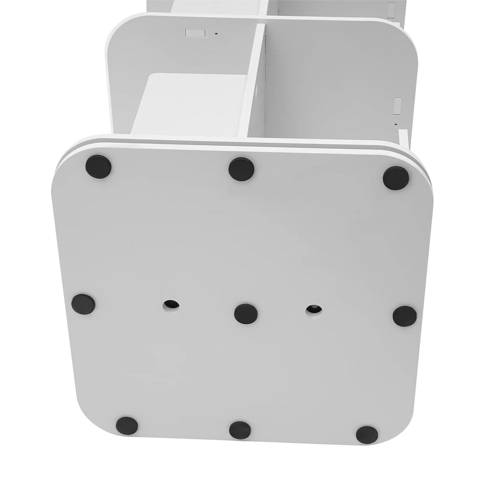 Bymaocar 360° Rotating Bookshelf, 3 Tier Standing Bookcase, Small Corner Bookcase White For Bedrooms/Living Rooms Aimak Store