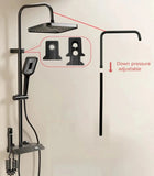 Piano Keys Shower System Set Bathroom Shower Set Gray Black Bathtub Hot and Cold Shower Faucet LED Digital Copper Tap Shower Set Aimak Store