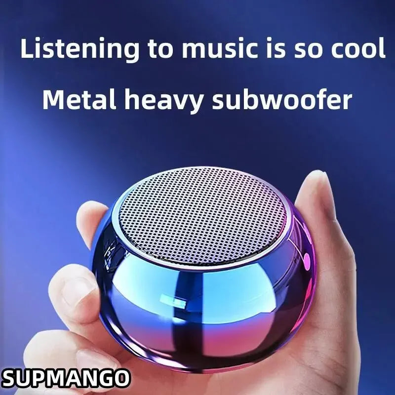 Wireless Bluetooth Speaker Portable Small Steel Gun Metal Heavy Stereo Surround Subwoofer Outdoor Mini Bluetooth Small Speaker Aimak Store