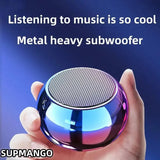 Wireless Bluetooth Speaker Portable Small Steel Gun Metal Heavy Stereo Surround Subwoofer Outdoor Mini Bluetooth Small Speaker Aimak Store