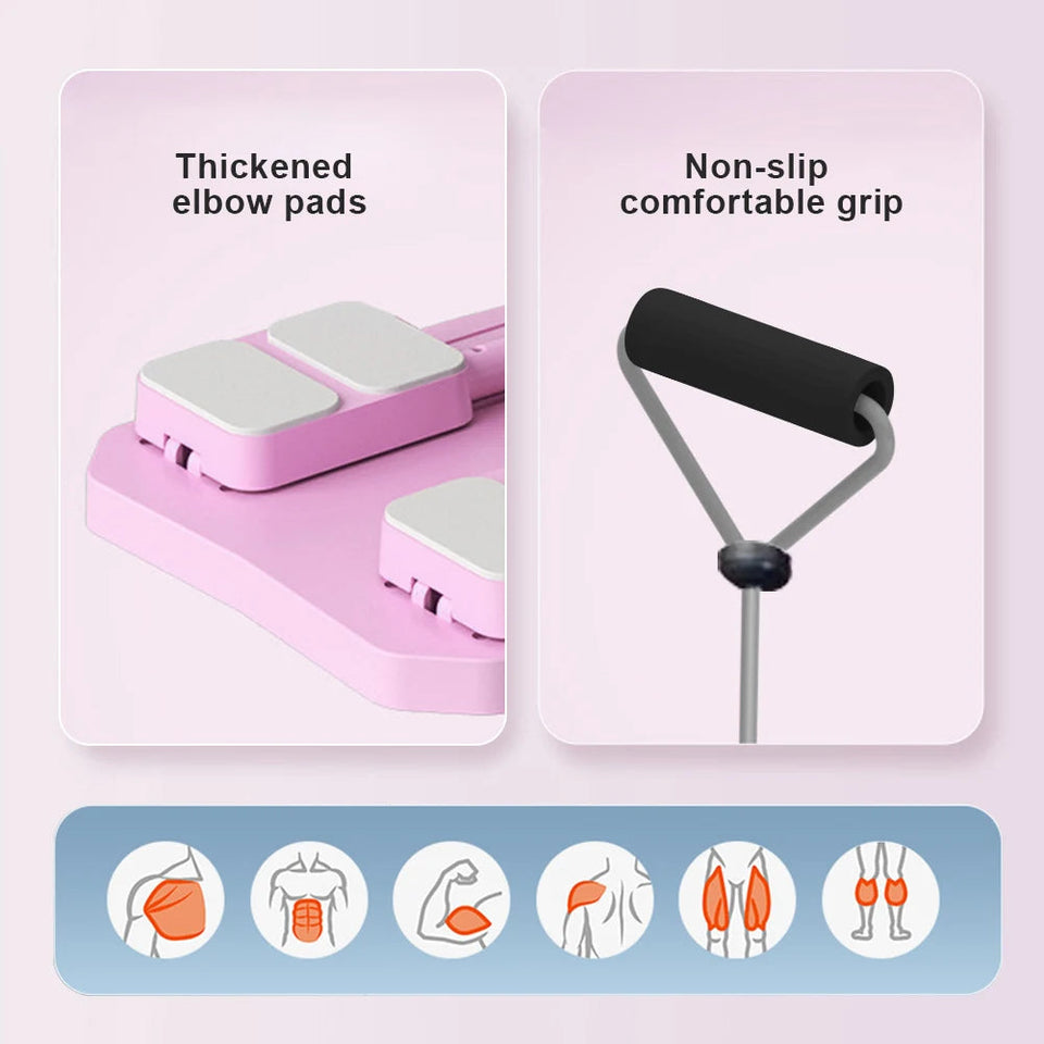 Abdominal Exercise Board Fitness Boards Non Slip Push up Board Automatic Rebound Leg & Arm Toner Pilates Reformer Set Fitness Eq Aimak Store