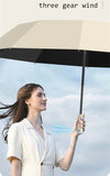 Folding Umbrella with Fan USB Charge Cool Ultra-light Parasol Black Coating Sun-resistant Umbrellas with Gift Box Aimak Store