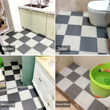1Pc 30*30 cm Waterproof Bathroom Shower Mats Non-slip Plain Stitching Plaid DIY Cuttable Roll Floor Hollow Splicing Pads Aimak Store