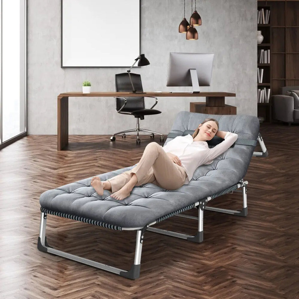 Camping Outdoor Folding Bed with Mattress Cot 400 Lbs Heavy Duty Sturdy Portable Stainless Steel Legs Sleeping Cot Aimak Store