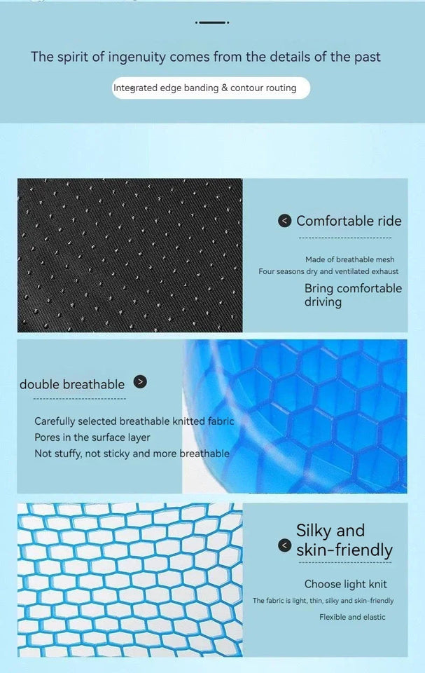 Car Seat Cushion Breathable Cool Gel Cooling Pad Universal Car Honeycomb Butt Pad Car Home Office Chair Cushion Aimak Store