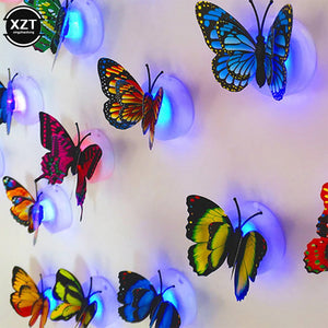 1pcs 3D LED Butterfly Decoration Night Light Sticker Single and Double Wall Light for Garden Backyard Lawn Party Festive Party ﻿ Aimak Store