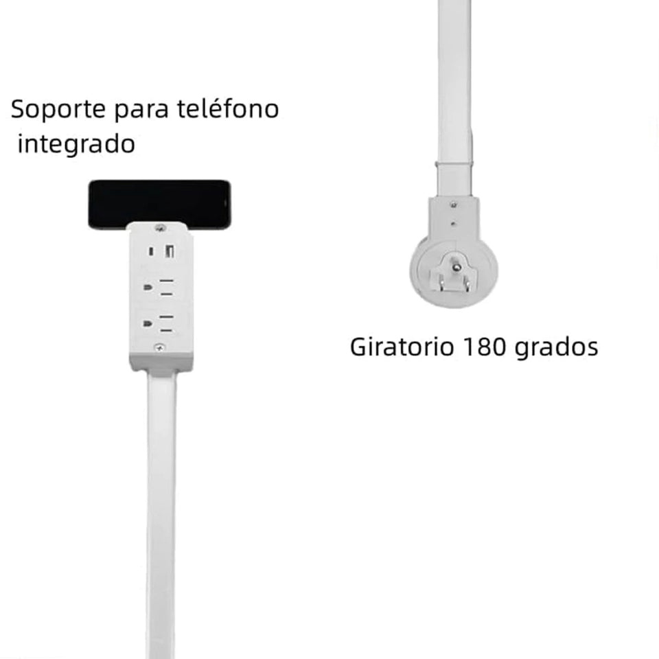 Electrical Outlet Extender 2 AC USB-A USB-C Wall Charger 2 Sockets 180° Rotation Stretchable Electrical Outlet Table Extender Aimak Store