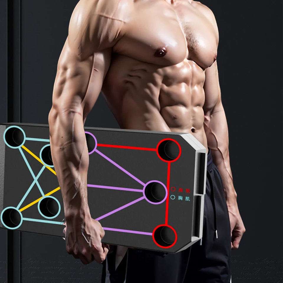 Folding Push-up Board Portable Fitness Equipment Multi-Functional Abdominal Enhancement Support Heavy Duty Non Slip for Home Gym Aimak Store