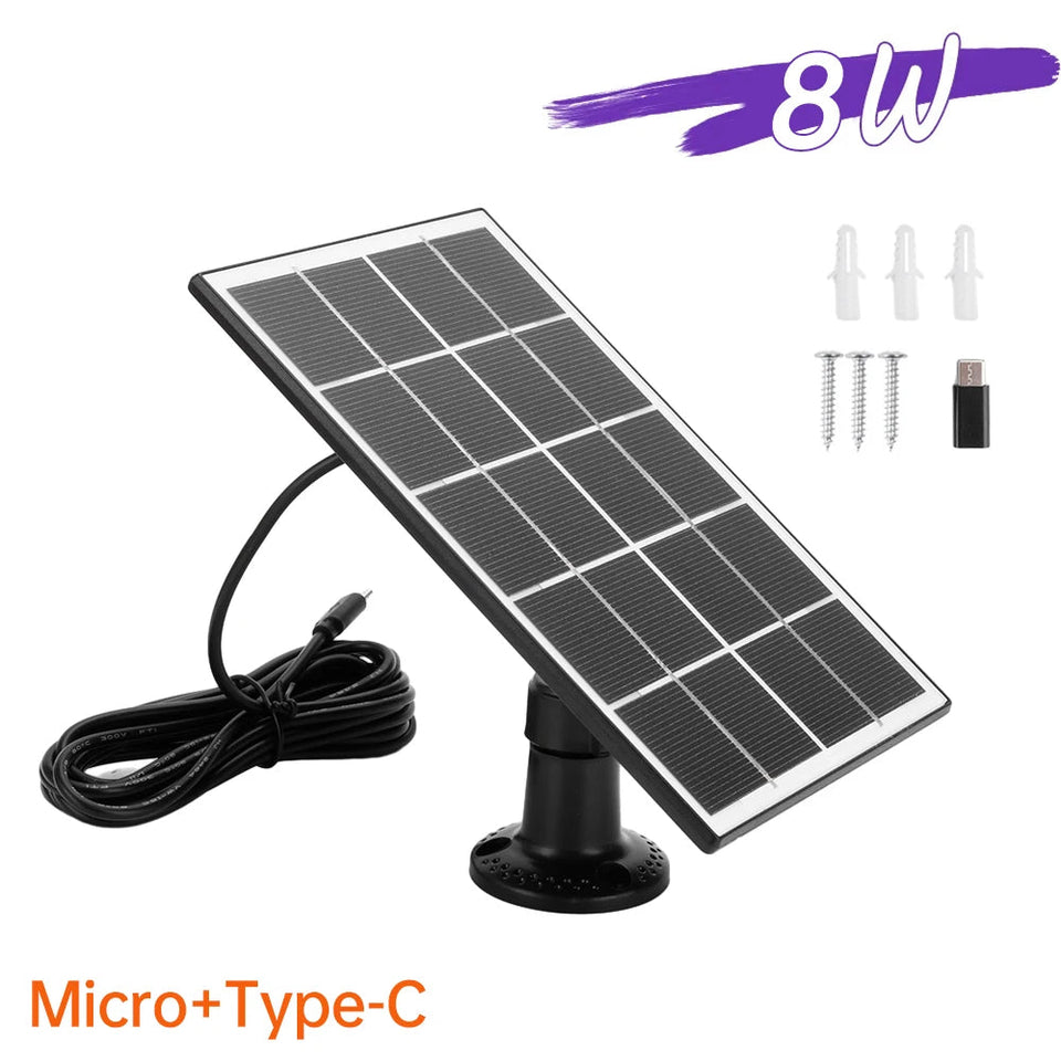8W 5V Solar Panel Charger Type-c/DC5521 Solar Panel Kit IPX6 Waterproof Outdoor Solar Charger for Security Camera/Home Light Aimak Store
