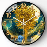 8 Inch Glass Wall Clock Modern Design Chinese Style Series Art Round Mute Creative Hanging Home Living Room Bedroom Decoration Aimak Store