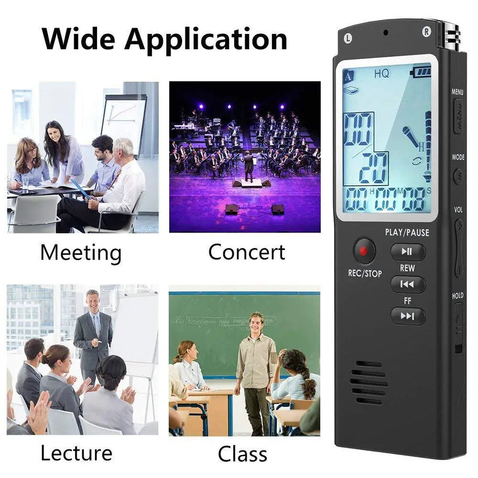 16GB/32GB/64GB Voice Recorder USB Professional 96h Dictaphone Noise Reduction Digital Audio Voice Recording with WAV,MP3 Player Aimak Store